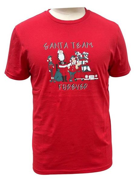 Футболка мужская новогодняя красная, р. M-3XL