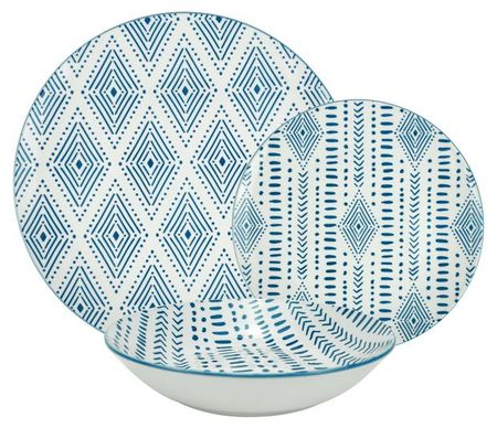 Набор посуды Actuel бело-голубой фарфор, 18 предметов