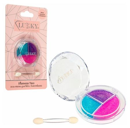 Гель-тени для век Lukky Diamond Trio блестками, 1 шт