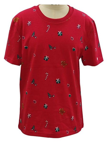 Футболка для мальчика новогодняя красная, р 116-164
