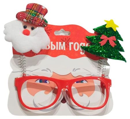 Очки карнавальные новогодние 15х4 см, 1 шт в ассортименте
