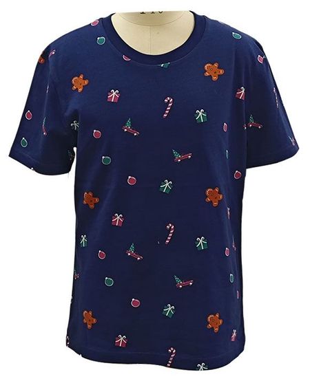 Футболка для мальчика новогодняя синяя, р 116-164