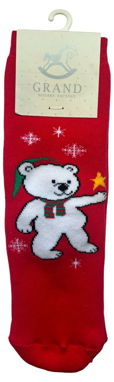 Носки детские Гранд Мишка со звездой новогодние, р 14-16