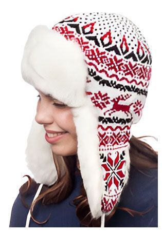 Шапка женская новогодняя Носи свое! бело-красная, р 56-58