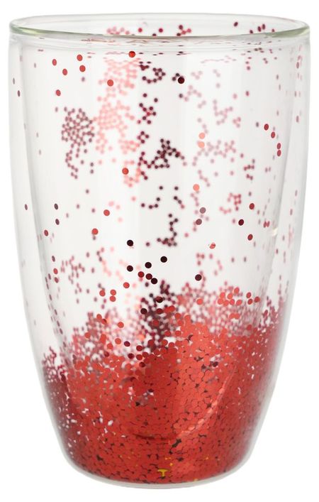Стакан Actuel Вокруг света с конфетти стеклянный с двойными стенками, 460 мл
