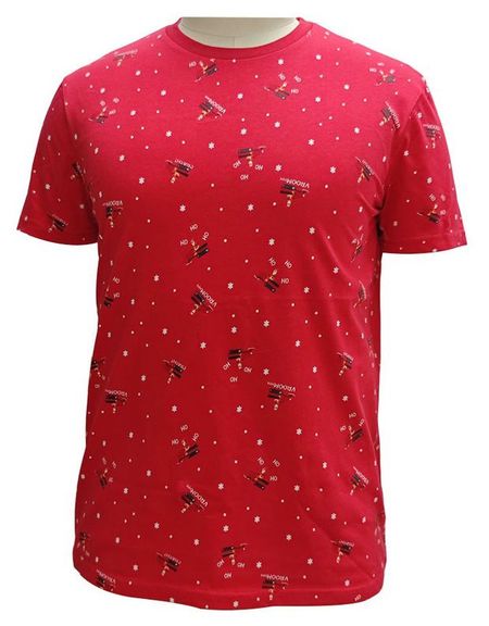 Футболка мужская новогодняя красная, р. M-3XL