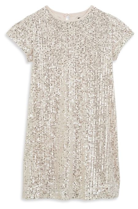 Платье для девочки новогоднее InExtenso праздничное бежевое, р 128-164