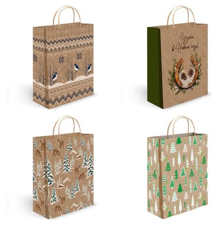 Пакет подарочный АШАН Красная птица под крафт 11х14 см, 1 шт в ассортименте пакет а4 32 25 5 15 have a nice day дет крафт бум мат ламинат