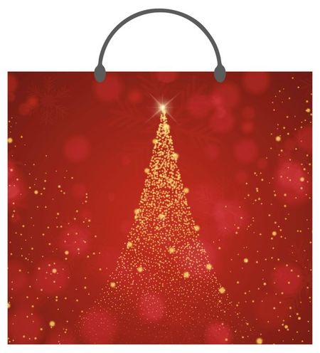 Пакет пластиковый АШАН Красная птица с ручками Новый год, 38х34 см 1 шт в ассортименте пакет а4 32 27 10 new year нг пластиковый ассорти