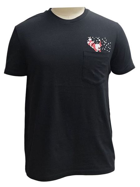 Футболка мужская новогодняя черная, р. M-3XL