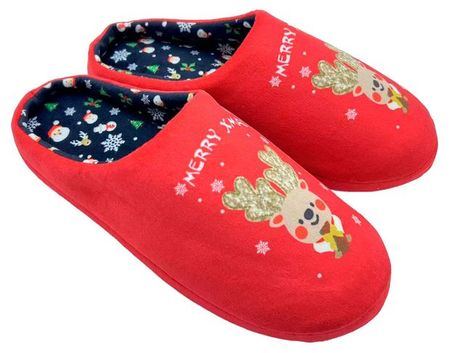 Тапочки мужские новогодние InExtenso Merry Xmas красные, р 39/40-45/46