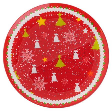 Блюдо Actuel Вокруг света красное стеклянное, d 20 см