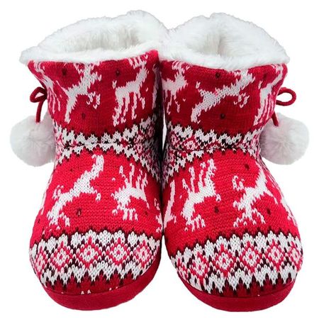 Тапочки женские новогодние InExtenso зимние красные, р 36-41 наталья игоревна котятова новогодние занималки раскраски с наклейками зимние игры