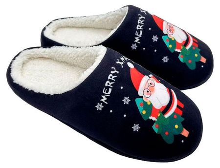 Тапочки женские новогодние InExtenso Merry Xmas синие, р 36/37-40/41