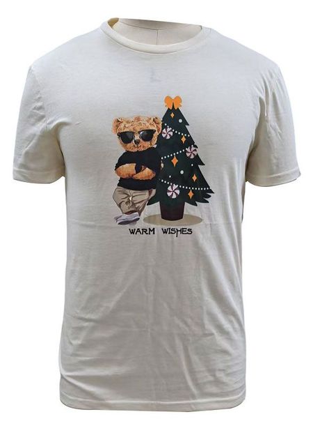 Футболка мужская новогодняя белая, р. M-3XL