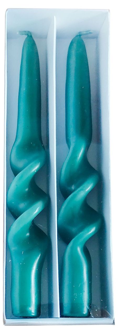 Свечи витые Actuel зеленые d 3,2 h 22,5 см, 2 шт