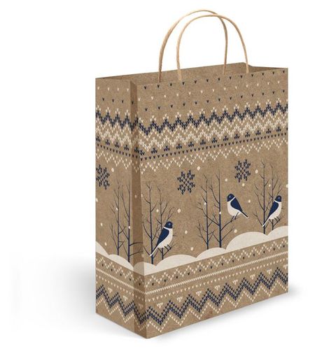Пакет подарочный АШАН Красная птица под крафт 41х55 см, 1 шт в ассортименте пакет а4 32 25 5 15 have a nice day дет крафт бум мат ламинат