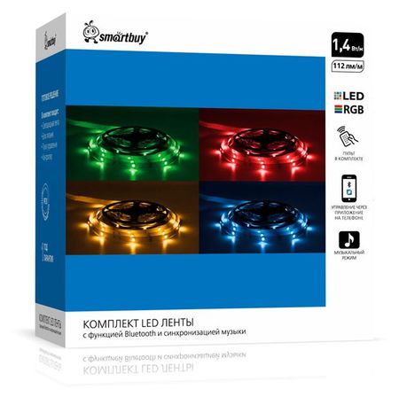 Комплект светодиодной ленты SmartBuy SMD 5050/180 с Bluetooth 1,4 Вт/м 112лм RGB, 10 м