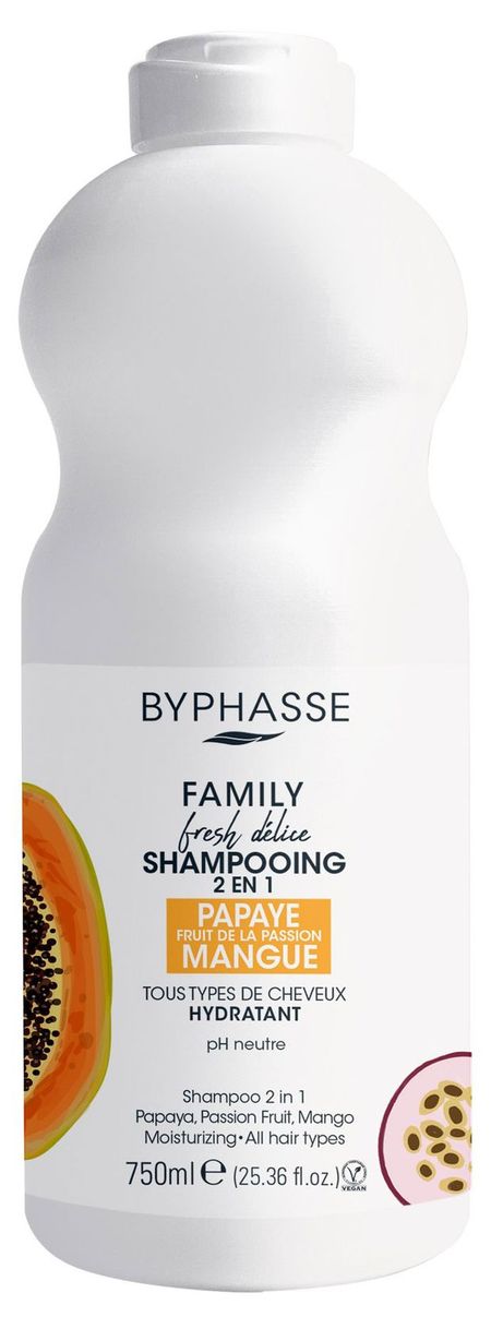 Шампунь для волос Byphasse Family Fresh Delice 2 в 1 Испания, 750 мл