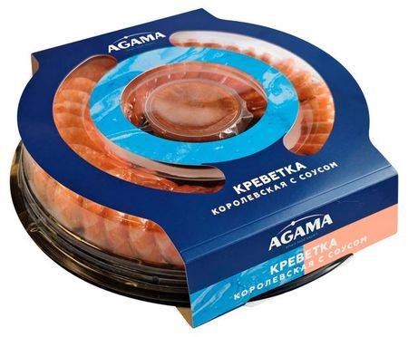 Креветки королевские варено-мороженные очищенные с хвостом, 500 г + коктейльный соус 114 г