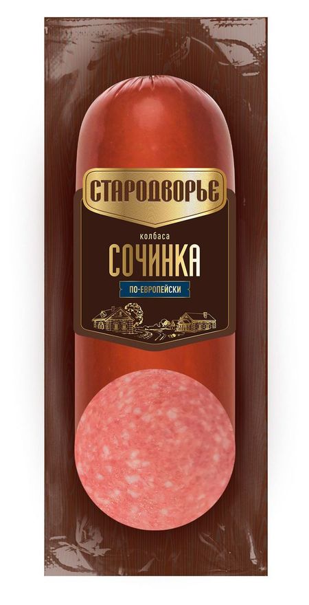 Колбаса варено-копченая Стародворье Сочинка по-европейски, 300 г
