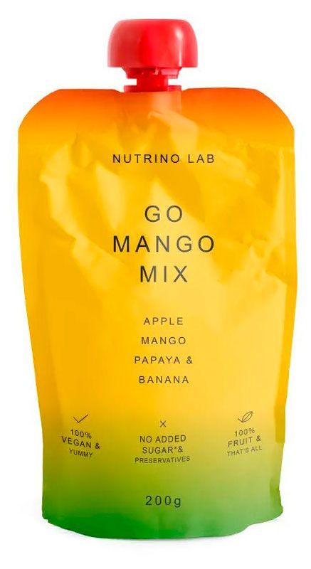 Пюре фруктовое Nutrino Lab Go Mango Mix Яблоко манго папайя банан Сербия, 200 г