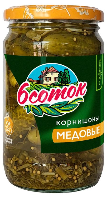 Корнишоны 6 Соток медовые, 350 мл