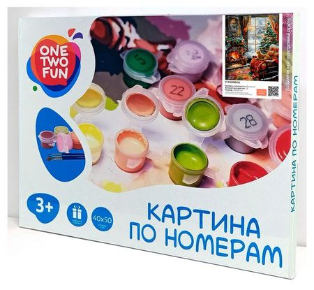 Набор для творчества ONE TWO FUN Картина по номерам Новый Год, 40х50 см в ассортименте для творчества три кота картина из серпантина лапочка