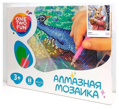 Набор для творчества ONE TWO FUN Алмазная мозаика Новый Год, 40х50 см в ассортименте для творчества the orb factory мозаика pixel pops ящерица 01962