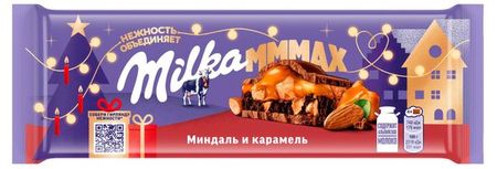 Шоколад молочный Milka MMMAX Миндаль и карамель, 270 г