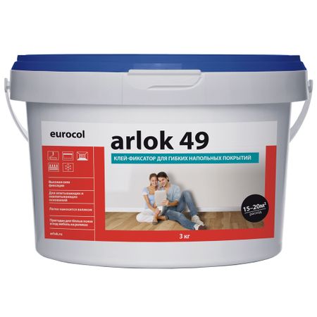 Клей акриловый для гибких напольных покрытий Arlok 49 3 кг