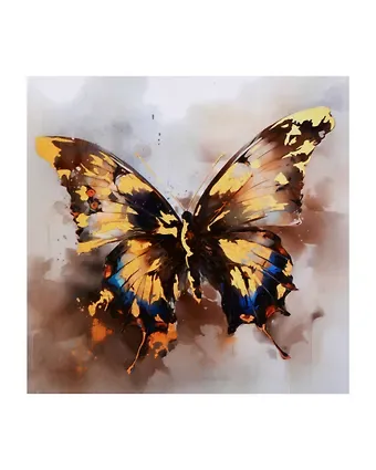 Холст с красками по номерам с золотой поталью 