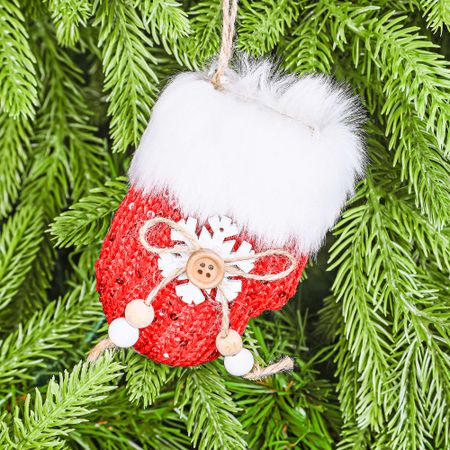 Украшение на ёлку декоративное Yiwu E-commerce рукавица красная 8х3,5х10 см