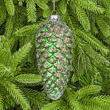 Шар стеклянный новогодний Yancheng Shiny шишка 7x7x17 см