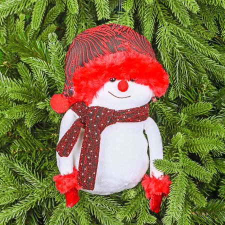 Ёлочная игрушка James arts снеговик в шапке и шарфе 12х9х21 см