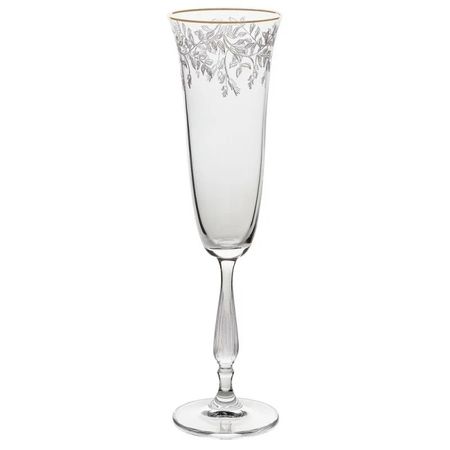 Набор бокалов для шампанского Crystalite Bohemia Fregata панто отводка золото 190 мл 6 шт