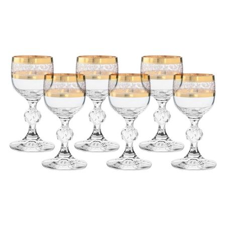 Набор рюмок для водки Crystalite Bohemia Sterna панто 2 отводки золото 50 мл шт