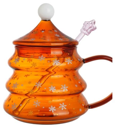 Кружка Actuel Вокруг света Елочка оранжевая стеклянная, 400 мл машинки мокас наклей и раскрась оранжевая