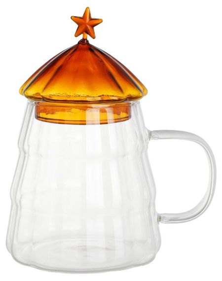 Кружка Actuel Вокруг света Елочка стеклянная, 480 мл