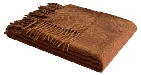 Плед Actuel с бахромой коричневый, 130х170 см