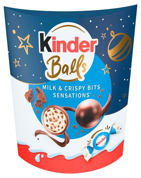 Конфеты Kinder Balls с молочной начинкой и печеньем, 90 г