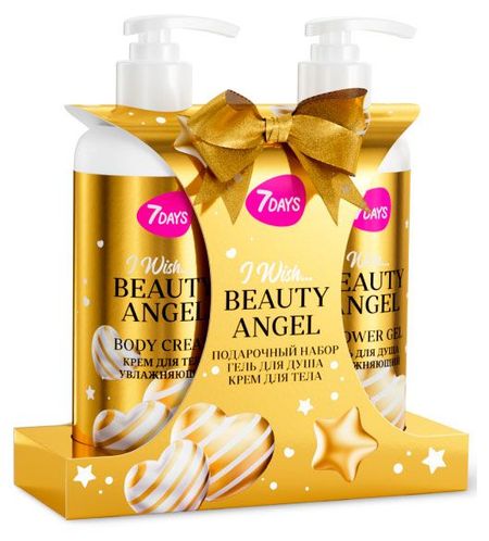 Набор подарочный 7Days Beauty Angel, Гель для душа 400 мл + Крем для тела 400 мл