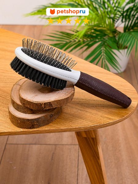 Груминг, косметика PETSHOP Щетка расческа двусторонняя для для кошек и собак 