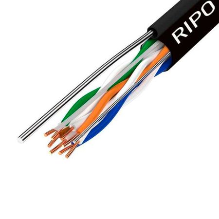 Кабель для видеонаблюдения уличный UTP CAT5e 4х2х0,51 мм внутренний PVC Ripo Standart черный (25 м)
