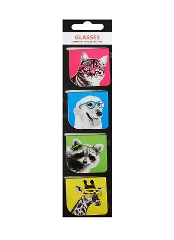 Магнитные закладки «Glasses», 4 штуки