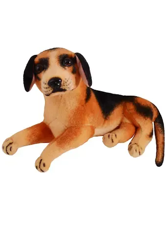 Мягкая игрушка Собака лежащая черные ушки, 26 см