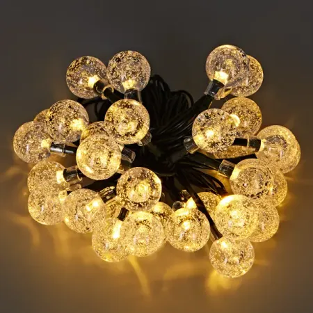 Гирлянда светодиодная шар KREAFORTA Anvik на солнечных батареях 4.3 м цвет белый светодиодная гирлянда санта клаус