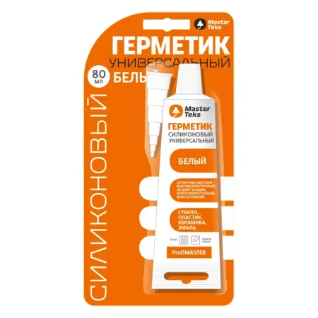 Герметик силиконовый Masterteks универсальный белый 80 мл