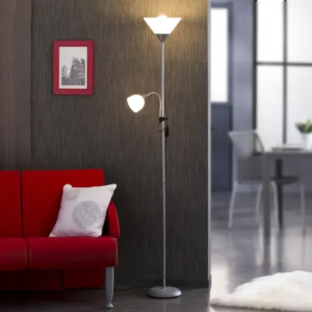 Торшер с лампой для чтения KREAFORTA Navolato цвет серый мини фонарик для чтения qvvcev usb 5в