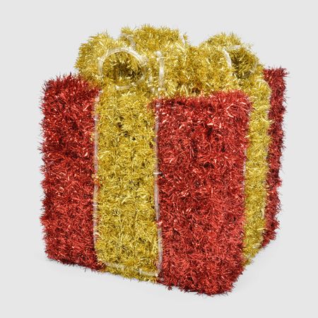 Фигура Bigdecor декоративная подарок красный, золотой бант, 50 см